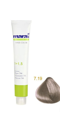 رنگ مو گیاهی مارال،۷/۱۹،بلوند دودی بنفش متوسط